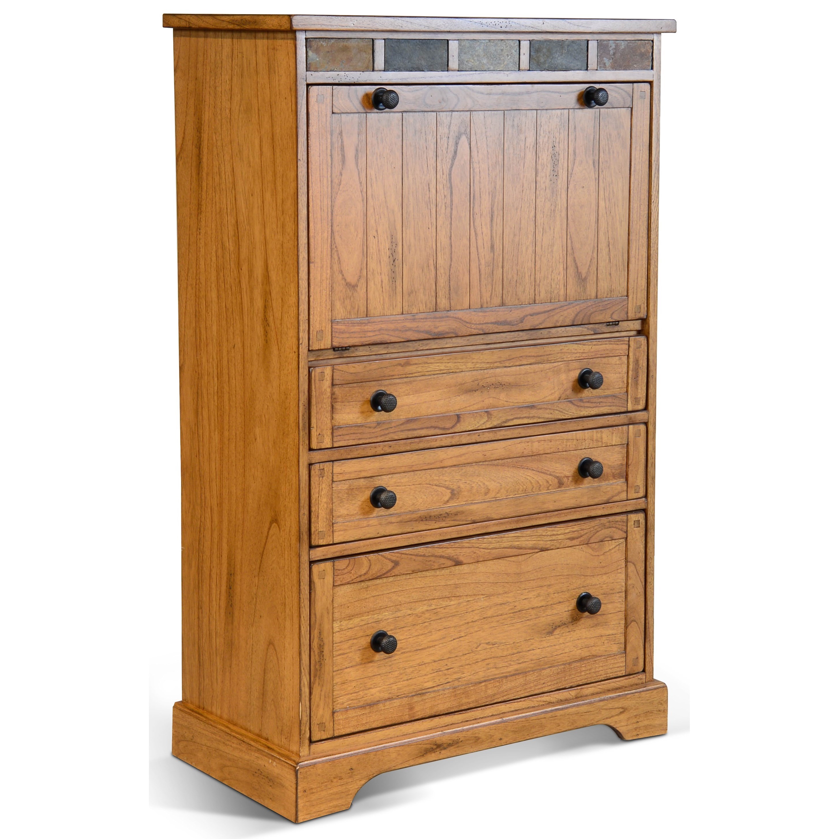 Sunny Designs Sedona 2 Laptop Armoire with Drop Leaf Desk Top Fashion